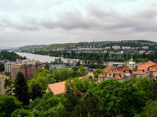 Fototapeta premium panorama of the city of prague. top view