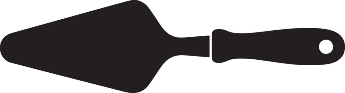 Black cake server spatula silhouette for serving delicious pie and dessert in restaurant