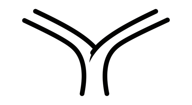 Black Road Fork Illustration.