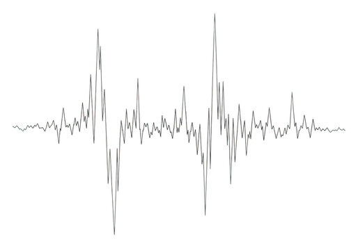 Graphic representation of a seismic wave pattern showing ground motion intensity