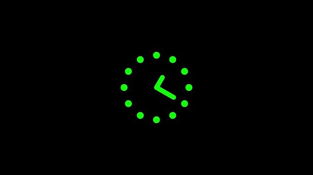 Simple clock symbol with round dotted border timer design