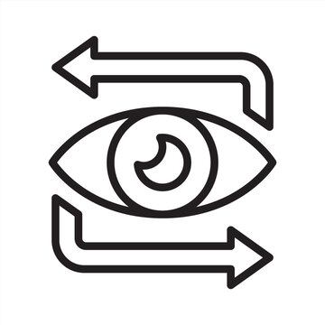 Vision icon. Future oriented icon. Icon symbol for vision, foresight, insight, awareness, perception, outlook, strategy, perspective, planning, eye. Vector illustration.