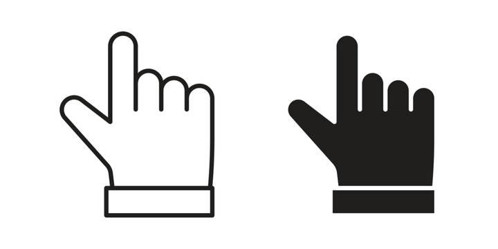 Cursor icon concept. Glyph and line vector illustrations on white background