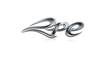 Naklejka premium Silver 3d typography lettering isolated on a transparent background