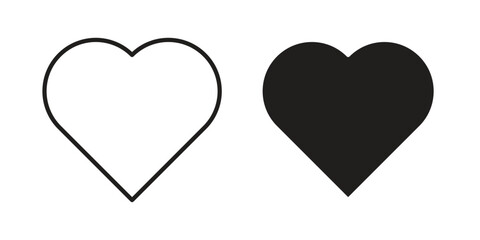 Heart icon concept. Glyph and line vector illustrations on white background