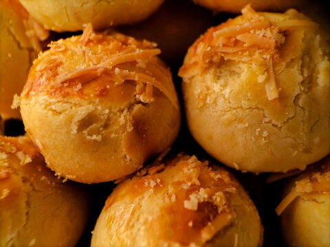 Golden-brown traditional nastar cookies from Asia, specifically popular in Indonesia. 