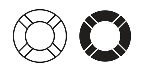 Life buoy icon concept. Glyph and line vector illustrations on white background © Hestia