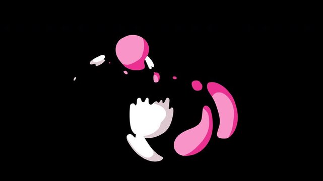 color wave logo Pink and white shapes float