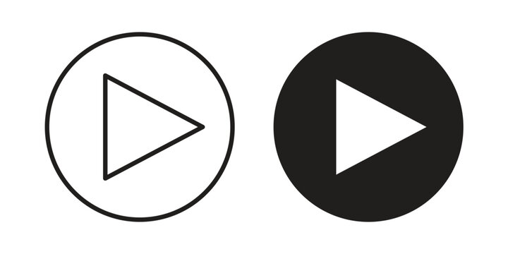 Play icon concept. Glyph and line vector illustrations on white background