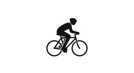 Fototapeta premium Man Riding a Bicycle Fast Outdoors.