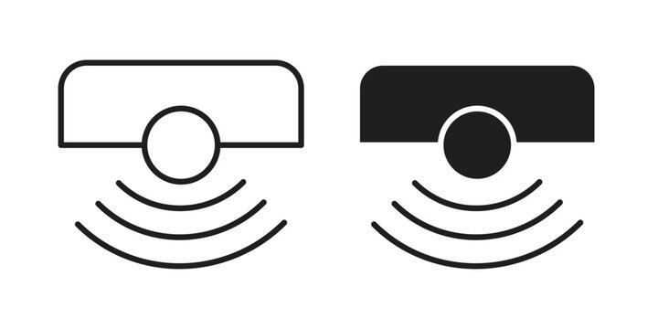 Sensor icon concept. Glyph and line vector illustrations on white background