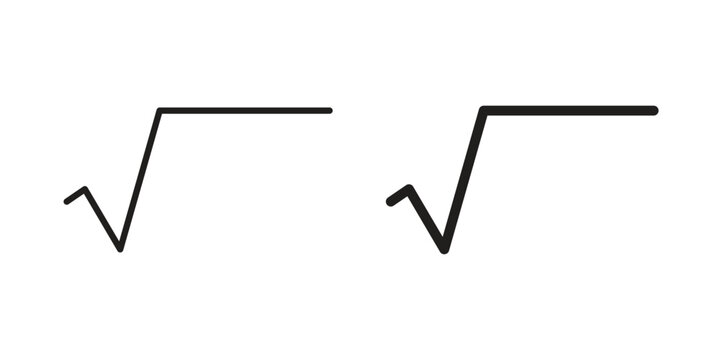 Square root icon concept. Glyph and line vector illustrations on white background