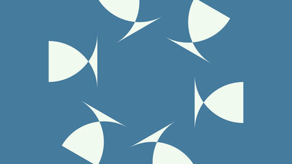 Obraz premium Abstract Geometric Fish Pattern on Blue vector pattern background