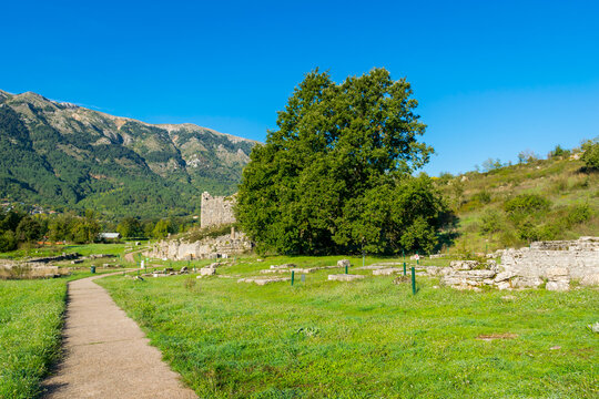 Panoramic view of Dodona, Hellenic Oracle archeological site in Epirus, Greece