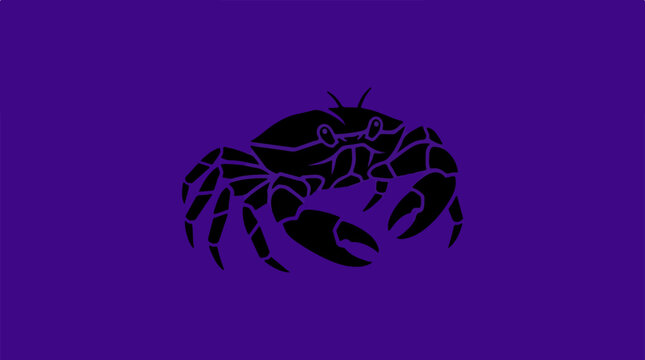 Dark Crab Silhouette on a Deep Purple Background.