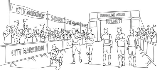 Naklejka premium black and white illustration of people at a protest