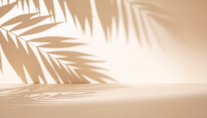 Obraz premium Palm Leaf Shadows on Neutral Background for Product Display