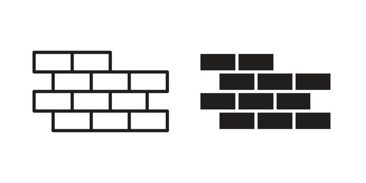 Bricks icon illustration for web design. filled flat icons