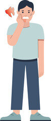 Fototapeta premium Man suffering from tooth pain illustration