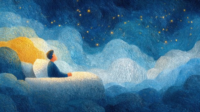 Sleepwalking concept showing unconscious walking during night sleep state