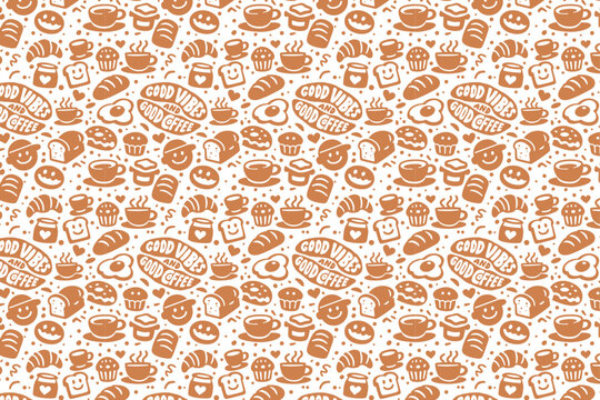 Set of Cozy Coffee Bakery Patterns