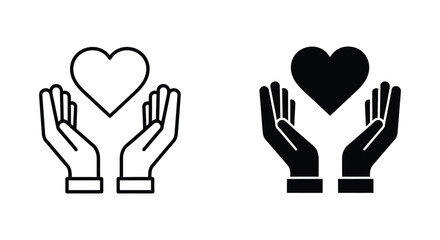 Fototapeta premium Hands Heart Care Icon Commercial