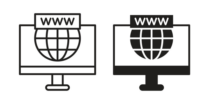 Domain icon illustration for web design. filled flat icons