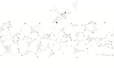 Geometric Plexus Border with Connected Points on White Background © ellyson