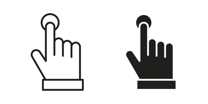 Finger control icon illustration for web design. filled flat icons