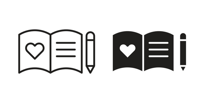 Guests book icon illustration for web design. filled flat icons