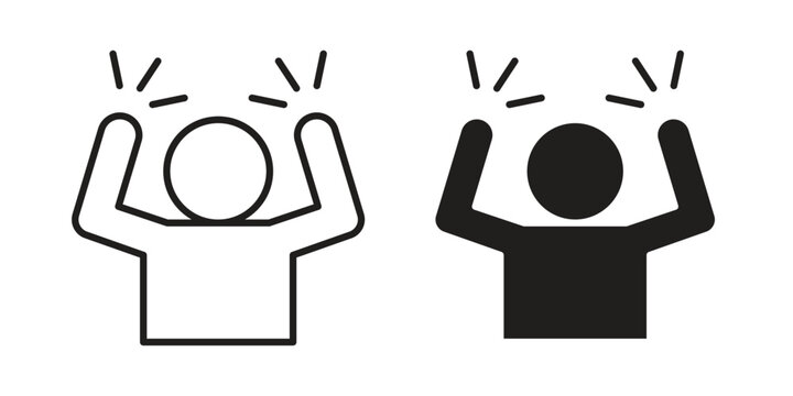 Irritated human icon illustration for web design. filled flat icons