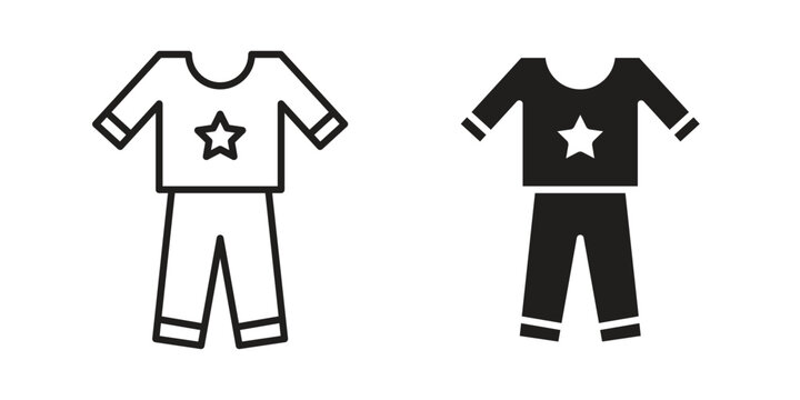 Pijama icon illustration for web design. filled flat icons
