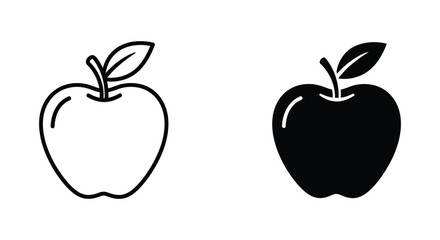 Fototapeta premium Apple Icon Silhouette Vector