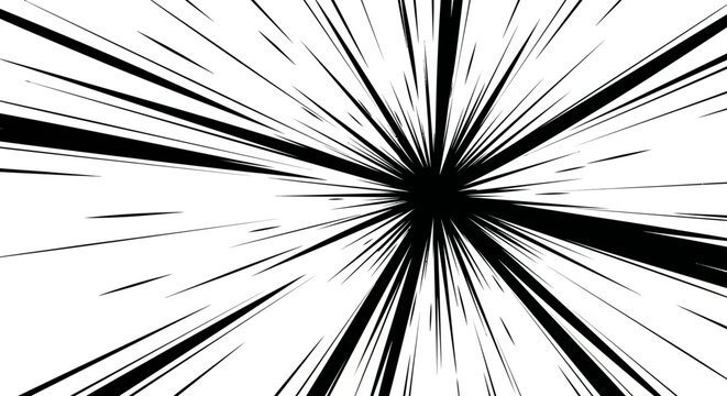 Explosion Effect: Black Hole Starburst Speed Lines, Comic Style