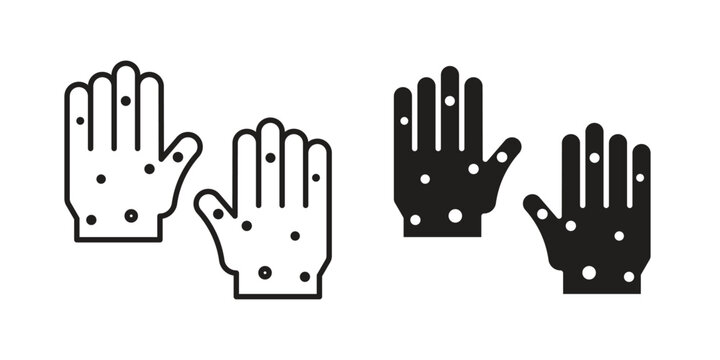 Rash hand icon illustration for web design. filled flat icons