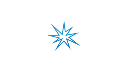 Fototapeta premium Blue Starburst Sparkle Icon, Abstract Energy Effect on Isolated White Background