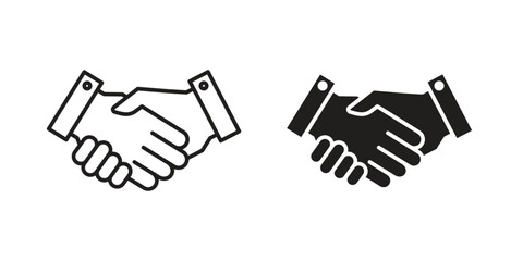 Obraz premium Shake hands icon illustration for web design. filled flat icons