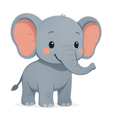 Obraz premium Elephant cartoon illustration cute baby wildlife character