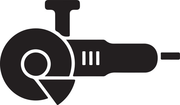 An angular grinder tool icon with a circular cutting disc attached