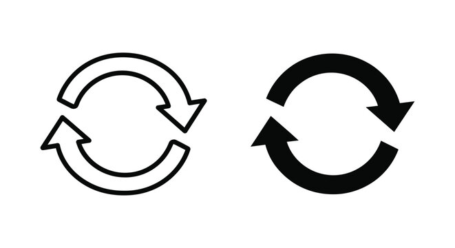Refresh Reload Arrows Icon Vector Cycle