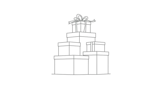 stack of gift boxes with ribbon