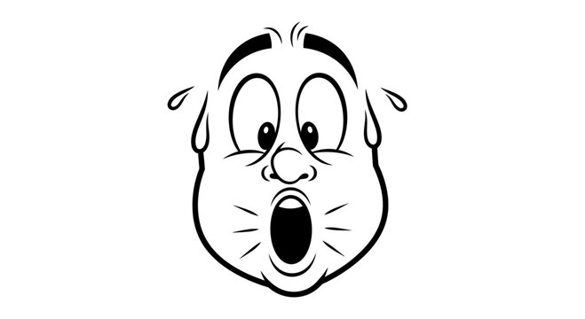 surprised cartoon face with open mouth