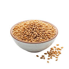 Fototapeta premium Bowl of wheat grains isolated on transparent background