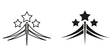 magic wand with sparkles and stars flat design vector illustration © RafiaStock