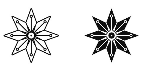 Obraz premium elegant eight-pointed star mandala symbols flat design vector illustration