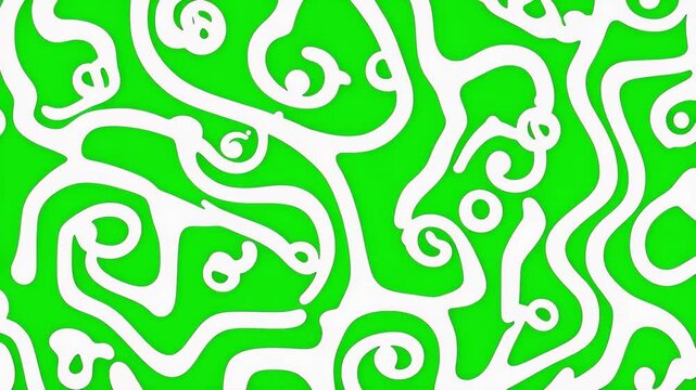 Abstract Wave white Lines Pattern 4K Animation. Seamless Loop on green screen background, White Linear Waves, Monochrome Digital Flow, Smooth Water Surface, Smoke Illustration.