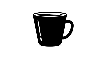 Obraz premium Black coffee cup with handle.