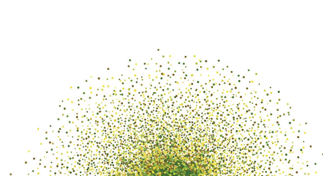 yellow green particles explosion on white background