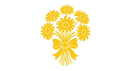 Vector yellow flower bouquet icon