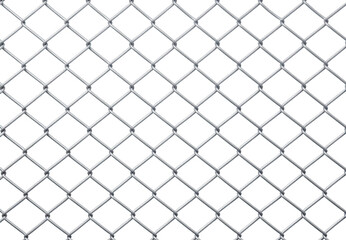 Fototapeta premium Chain link fence PNG isolated on transparent background, metal mesh barrier for security and property protection